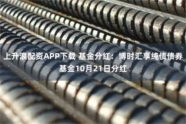 上升浪配资APP下载 基金分红：博时汇享纯债债券基金10月21日分红