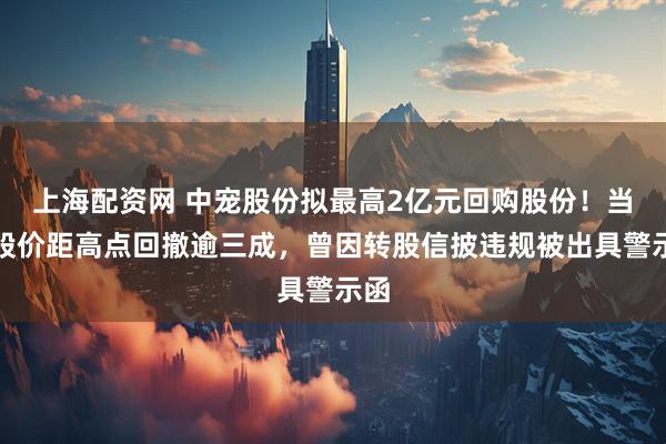 上海配资网 中宠股份拟最高2亿元回购股份！当前股价距高点回撤逾三成，曾因转股信披违规被出具警示函